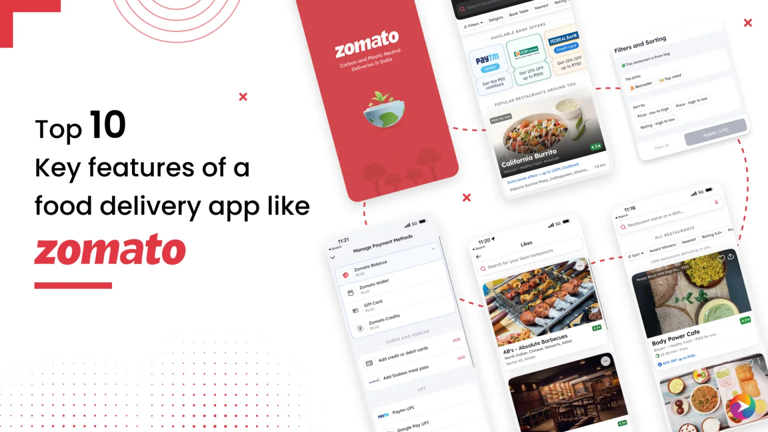 Top 10 Key features of a food delivery app like Zomato